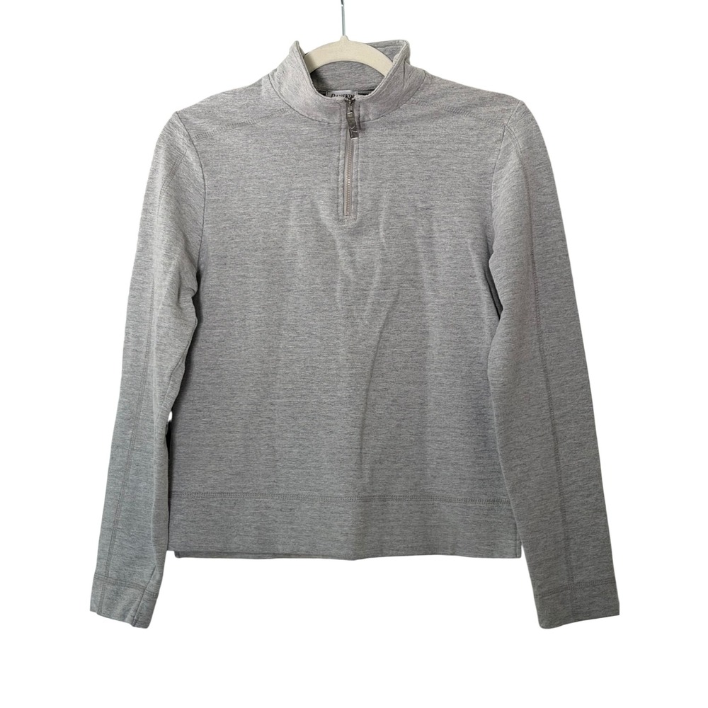 Danskin Now Women's M (8/10) Gray Quarter Zip Fleece Sweatshirt | SKU 1140